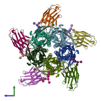 PDB entry 5ojm coloured by chain, side view.