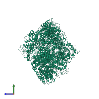 PDB entry 5ojs coloured by chain, side view.