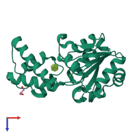 PDB entry 5ok0 coloured by chain, top view.