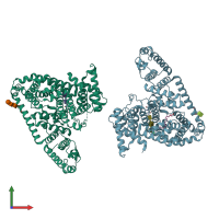 PDB entry 5okl coloured by chain, front view.