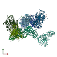 PDB entry 5okm coloured by chain, front view.
