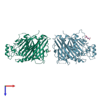 PDB entry 5oko coloured by chain, top view.