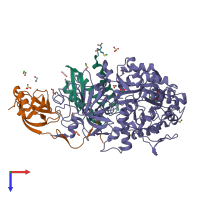 PDB entry 5ol4 coloured by chain, top view.