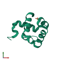 PDB entry 5ol9 coloured by chain, front view.