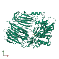 PDB entry 5olj coloured by chain, front view.