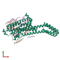 PDB entry 5om1 coloured by chain, front view.