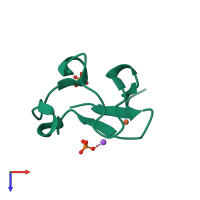 PDB entry 5ome coloured by chain, top view.