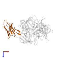 Nanobody (VHH) Nano-14 in PDB entry 5omm, assembly 1, top view.