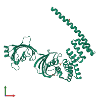 PDB entry 5omp coloured by chain, front view.