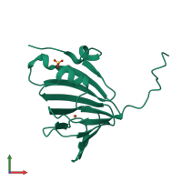 PDB entry 5onm coloured by chain, front view.