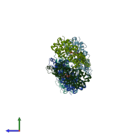 PDB entry 5onv coloured by chain, side view.