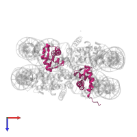Histone H4 in PDB entry 5onw, assembly 1, top view.