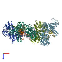 PDB entry 5oob coloured by chain, top view.