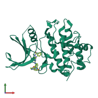 PDB 5oot coloured by chain and viewed from the front.