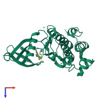 PDB entry 5op2 coloured by chain, top view.