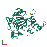 PDB entry 5op6 coloured by chain, front view.