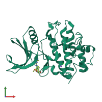 PDB entry 5op7 coloured by chain, front view.