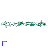 PDB entry 5ope coloured by chain, top view.