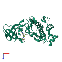 PDB entry 5opr coloured by chain, top view.