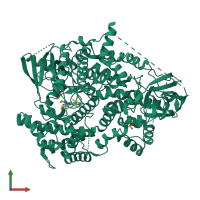 PDB entry 5oq4 coloured by chain, front view.
