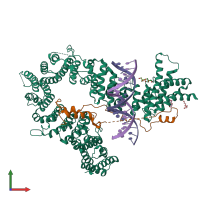 PDB entry 5oqo coloured by chain, front view.
