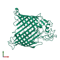 PDB entry 5or1 coloured by chain, front view.