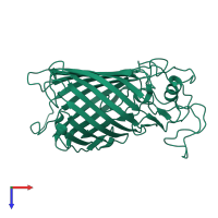 PDB entry 5or1 coloured by chain, top view.
