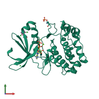 PDB entry 5ort coloured by chain, front view.