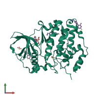 PDB entry 5os8 coloured by chain, front view.
