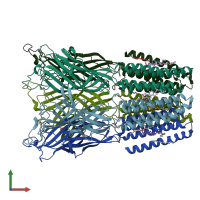 PDB entry 5osa coloured by chain, front view.
