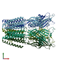 PDB entry 5osb coloured by chain, front view.