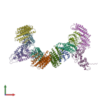 PDB entry 5osh coloured by chain, front view.