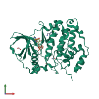 PDB entry 5osp coloured by chain, front view.