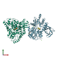 PDB entry 5osq coloured by chain, front view.