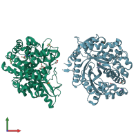 PDB entry 5oss coloured by chain, front view.