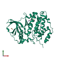 PDB entry 5osu coloured by chain, front view.