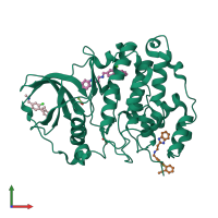 PDB entry 5osz coloured by chain, front view.