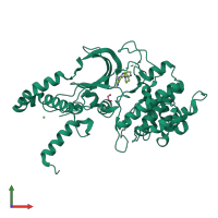 PDB entry 5ote coloured by chain, front view.