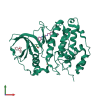 PDB entry 5otq coloured by chain, front view.