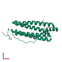 PDB entry 5ouw coloured by chain, front view.