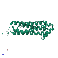 PDB entry 5ouw coloured by chain, top view.