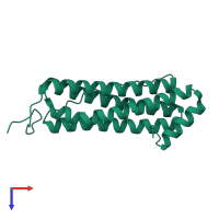 PDB entry 5ouz coloured by chain, top view.