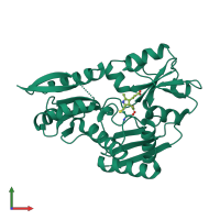 PDB entry 5ov6 coloured by chain, front view.