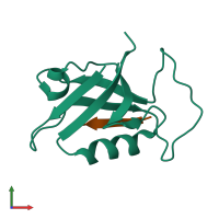 PDB entry 5ovp coloured by chain, front view.