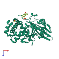 PDB entry 5ovr coloured by chain, top view.