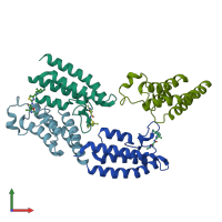 PDB entry 5owa coloured by chain, front view.
