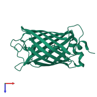 PDB 5oxa coloured by chain and viewed from the top.