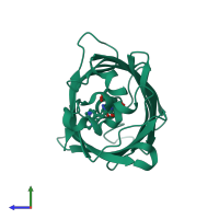 PDB entry 5oxb coloured by chain, side view.