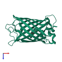 PDB entry 5oxb coloured by chain, top view.