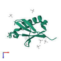 Ubiquitin in PDB entry 5oxh, assembly 1, top view.